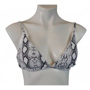 Snake Print Bikini Set- Adjustable Straps Black & White Reptile Print Size M NEW